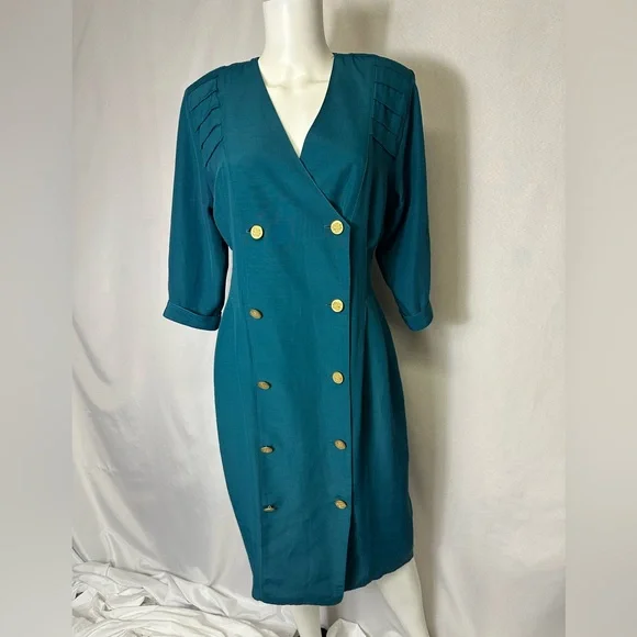 slim fit dress slacks Vintage 80s Green Suede Dress Gold Button Back Firenze – RareJule Vintage